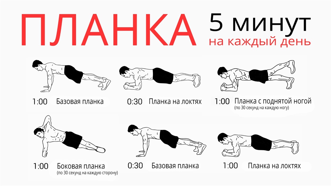 Варіантів багато, але всі вони будуть корисні лише після того, як ви повністю опануєте планку і пройдете один місяць занять за схемою.