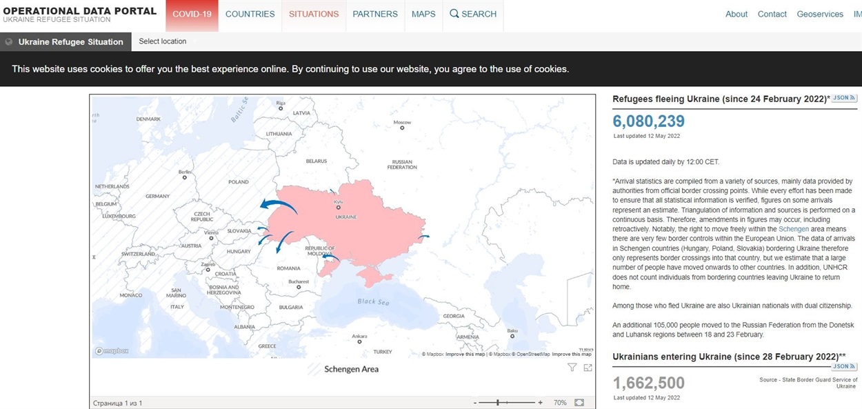 Станом на 12 травня з України виїхали 6 080 239 осіб
